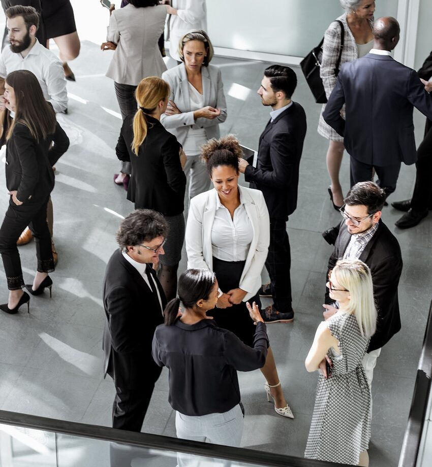 attendees connecting at an association event or conference