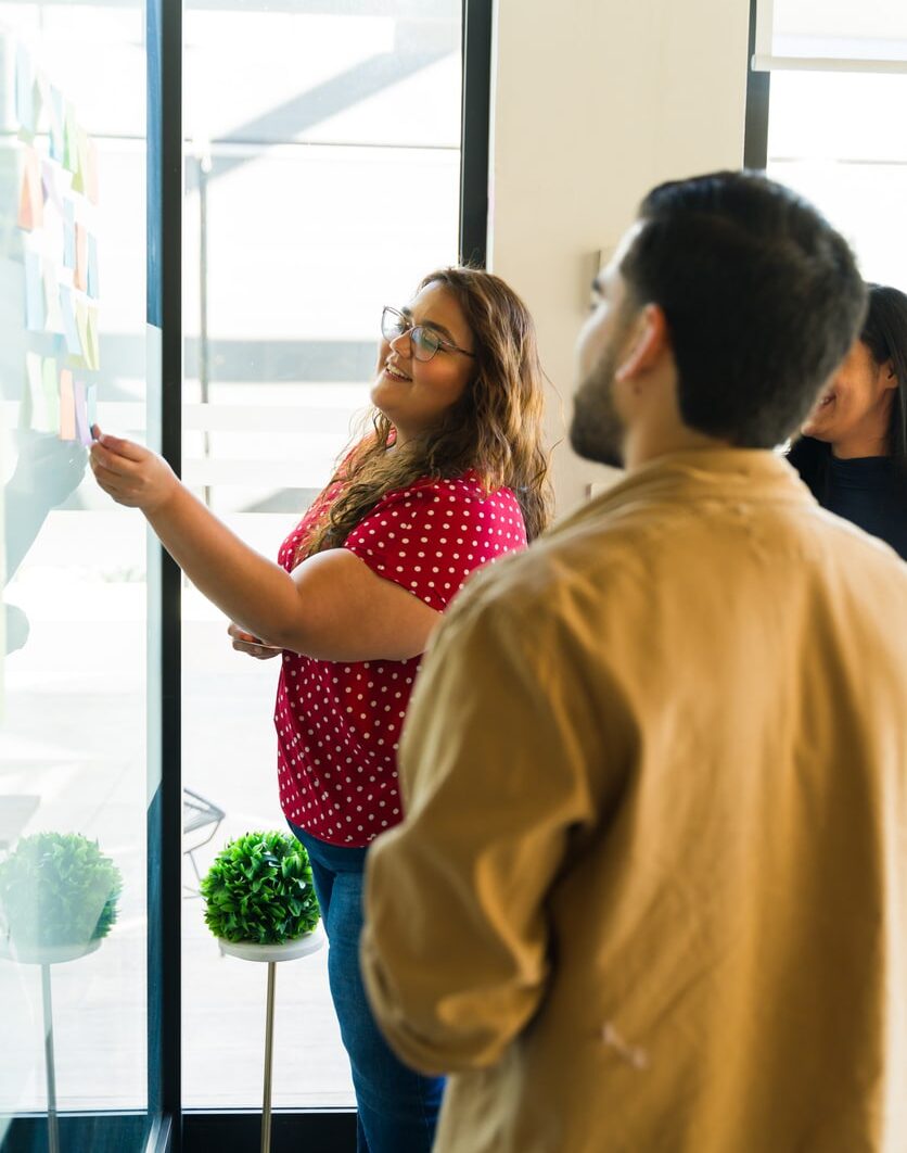 team working on categorizing data by type