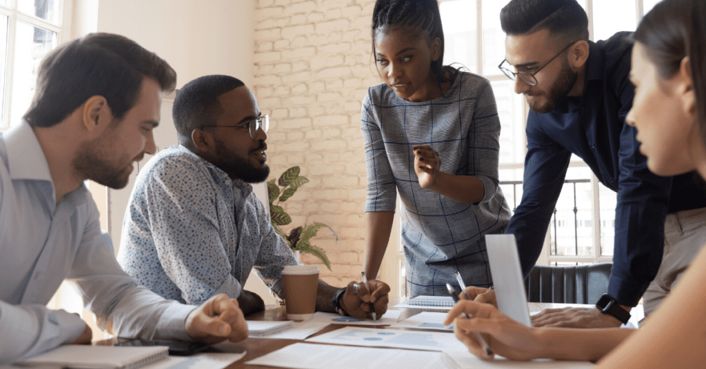 Customer success team brainstorms for online community migration