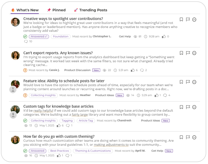 Higher Logic Vanilla activity feed