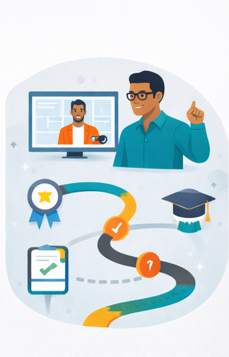 visual representation of a blended learning pathway for associations