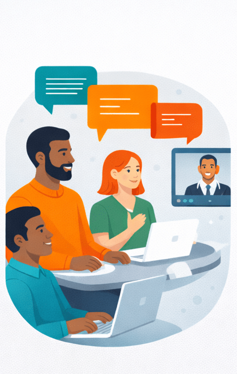 association members participating in group learning