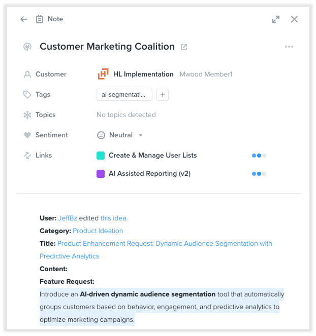Productboard Higher Logic Vanilla community integration