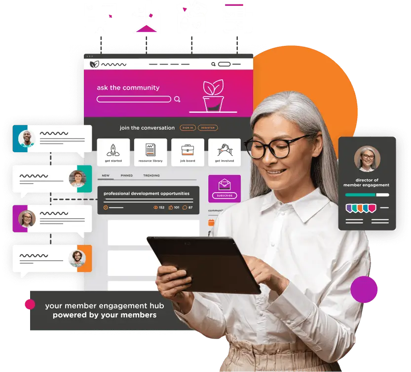 Dashboard within Higher Logic Thrive, our #1 online community software choice